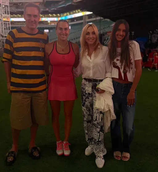 Mikhail Zemtsov, Aryna Sabalenka, Kristina Orbakaite, Klavdiya Zemtsova